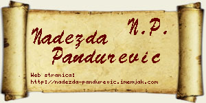 Nadežda Pandurević vizit kartica